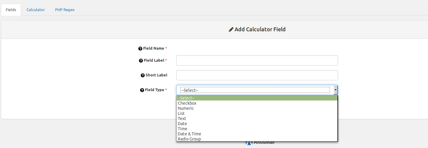 Image of adding a calculator field