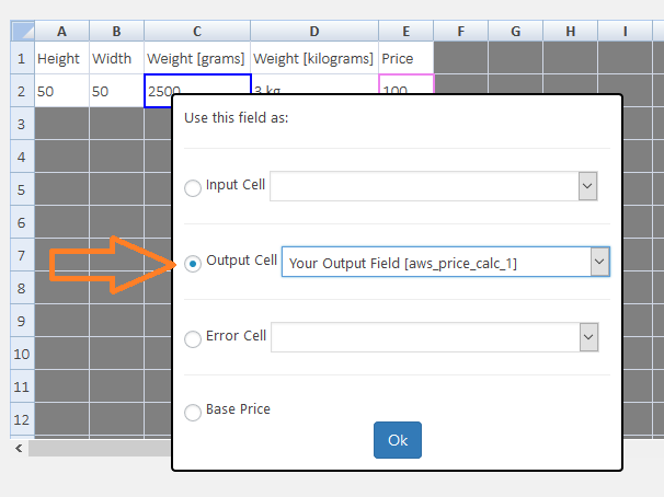Mapping Output Field in Calculator