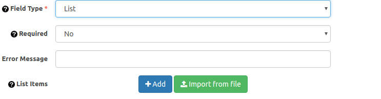 Upload List Items Field Form